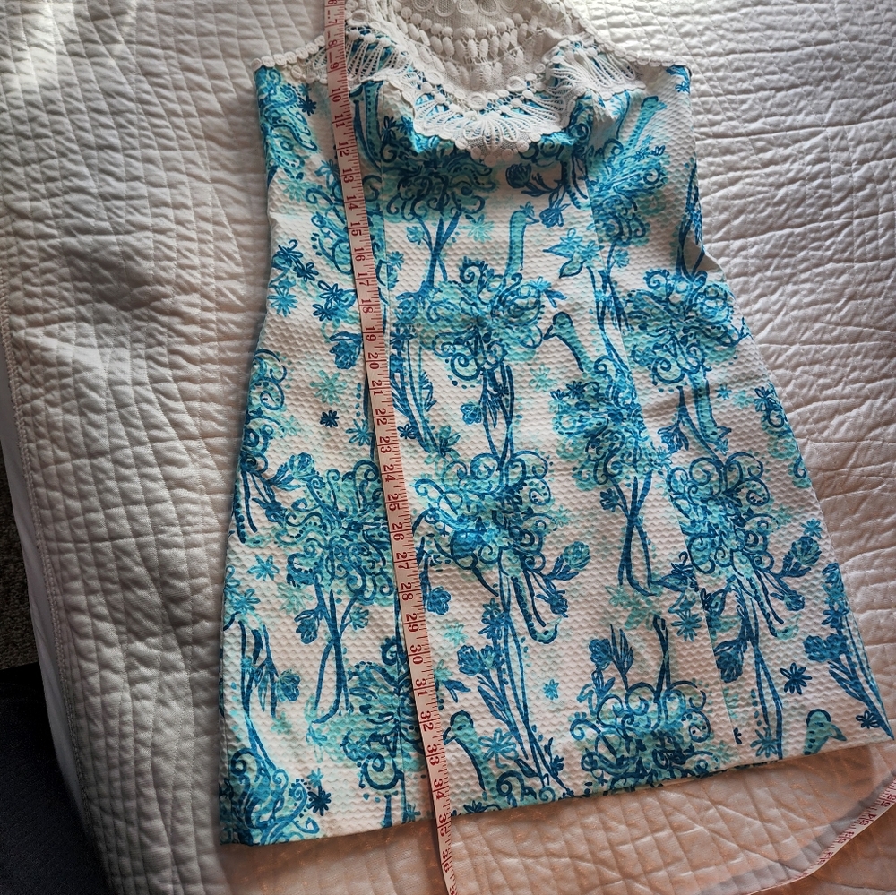 Lilly Pulitzer Blue and White Halter Dress - Picture 6 of 11